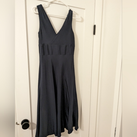 J crew Navy Silk Sophia Dress sz 6 - Picture 3 of 4